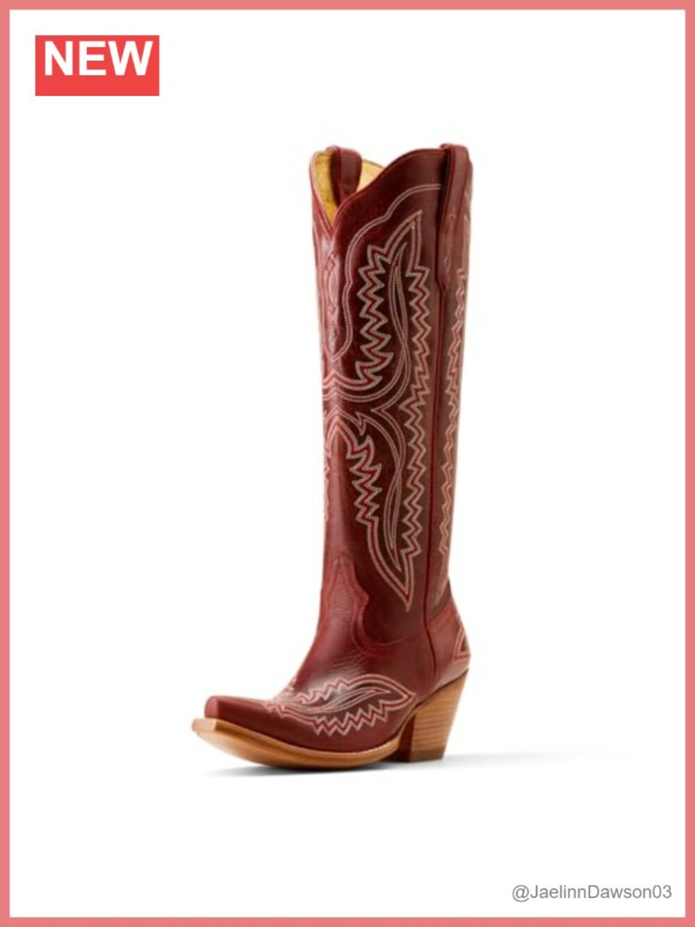 Ariat Western Cowboy Boots Full-Grain Leather Mid-Calf Square Toe